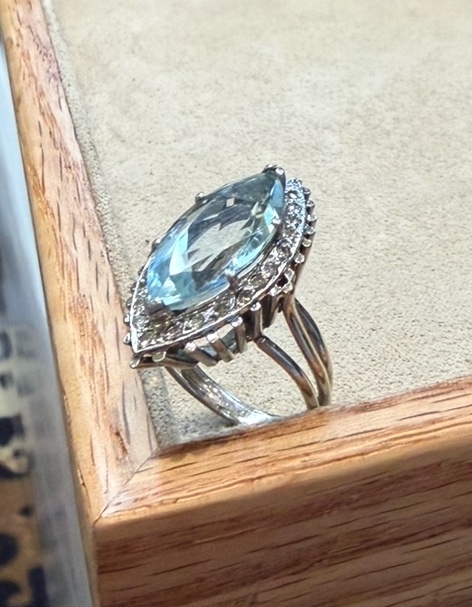 Aquamarine Marquise Ring