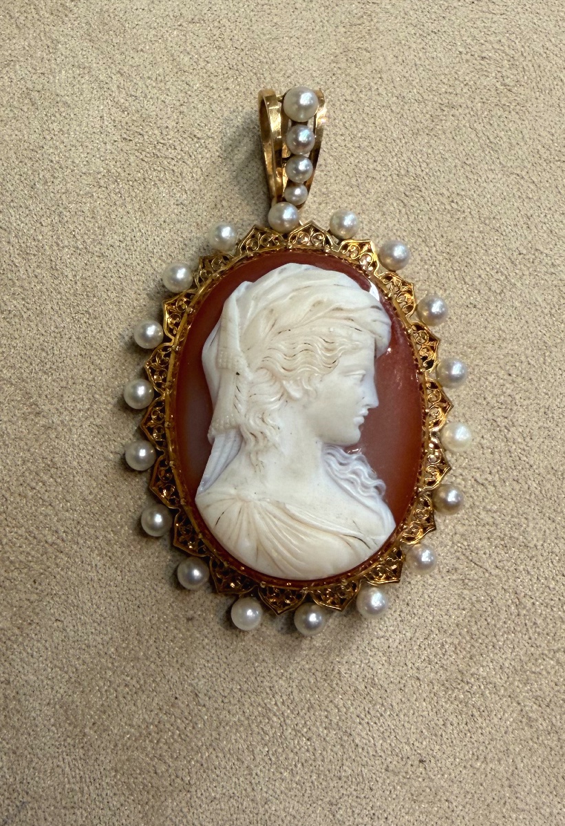 Pendentif camée calcédoine-photo-1