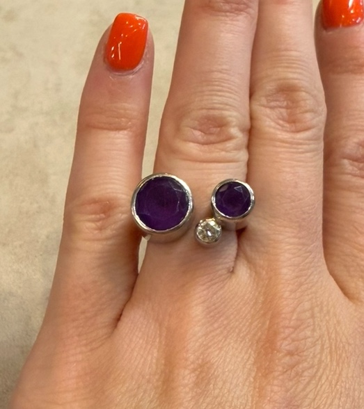 Amethyst And Diamond Ring