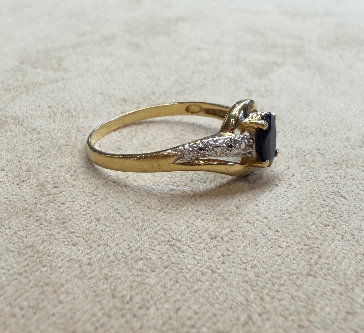 Bague saphir et diamants-photo-3