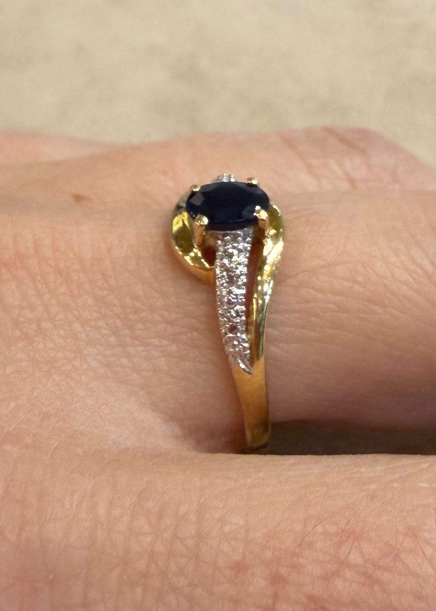 Bague saphir et diamants-photo-4