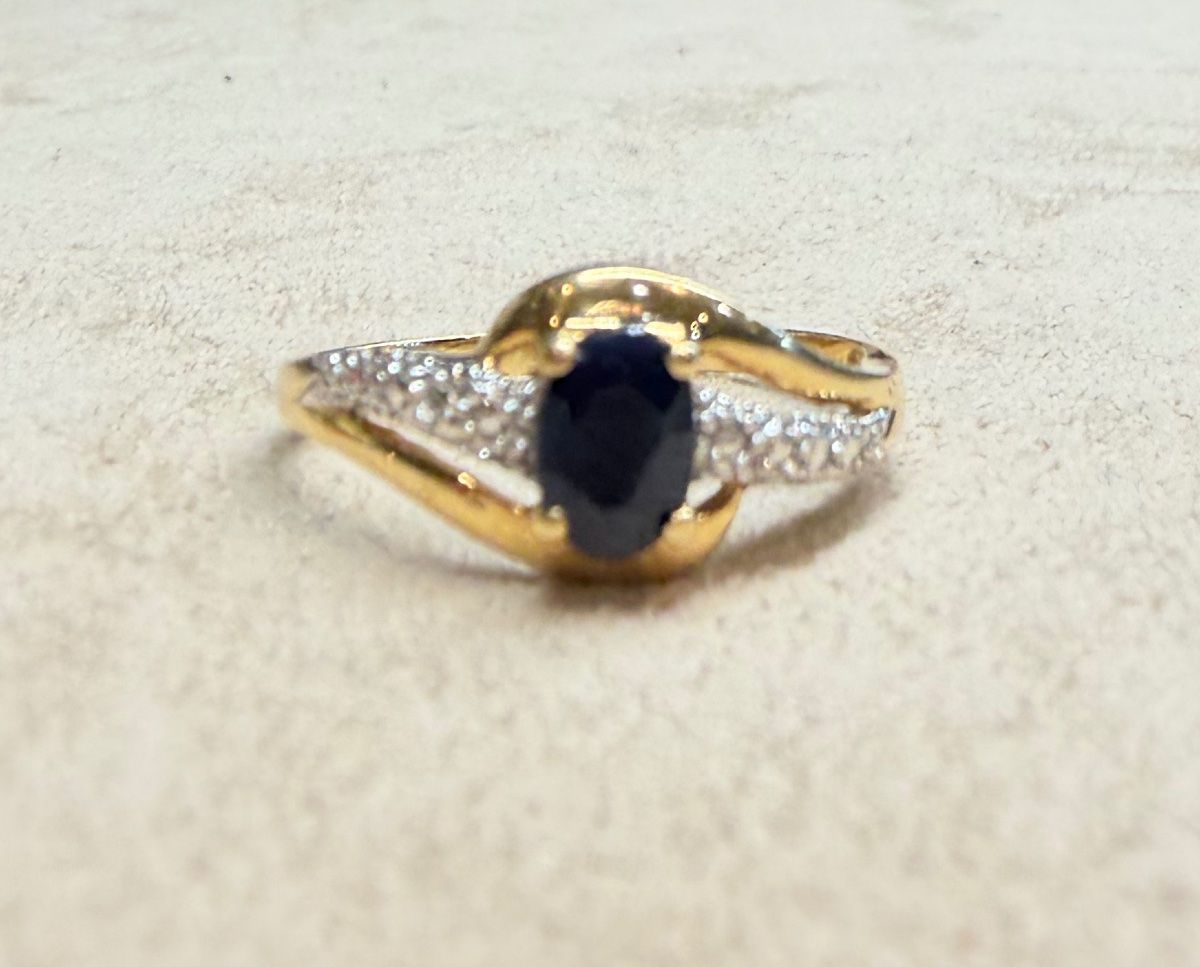 Bague saphir et diamants-photo-5