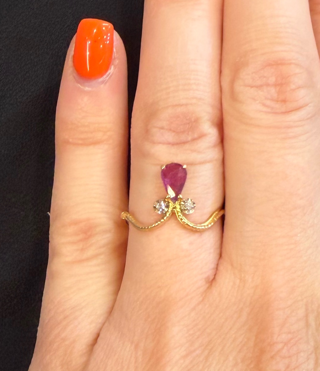 Bague rubis et diamants-photo-2