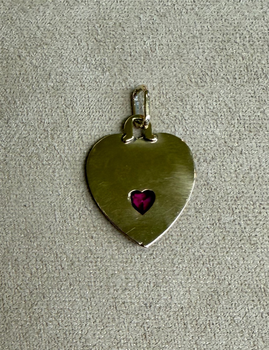 Médaille coeur "il bat pour toi"-photo-2