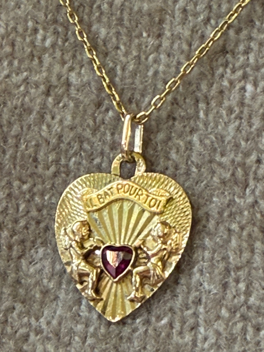 Médaille coeur "il bat pour toi"-photo-5