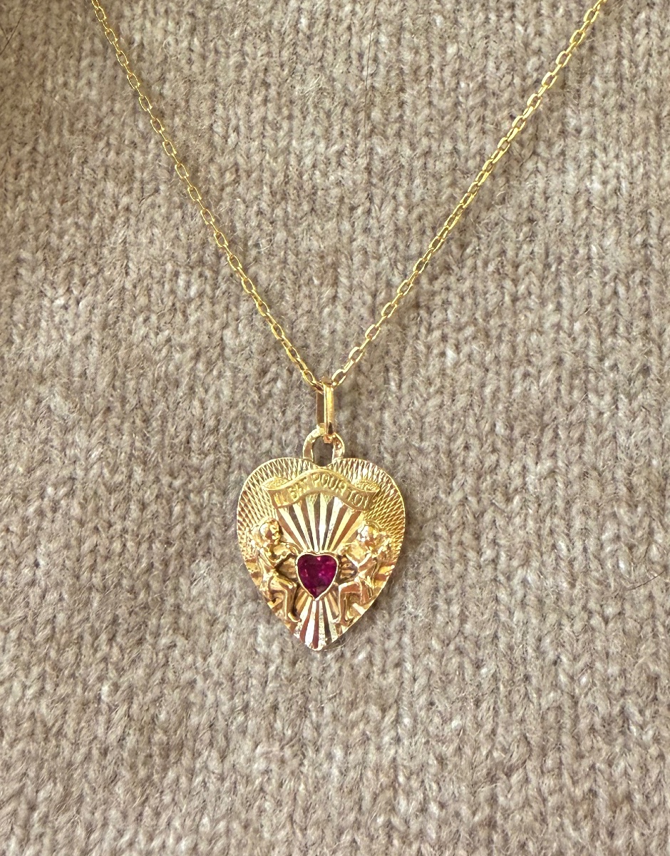 Médaille coeur "il bat pour toi"-photo-6