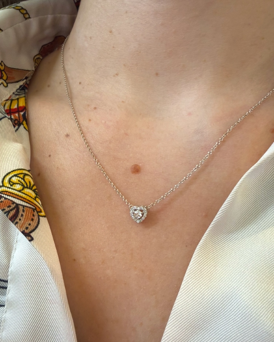 Collier coeur diamants
