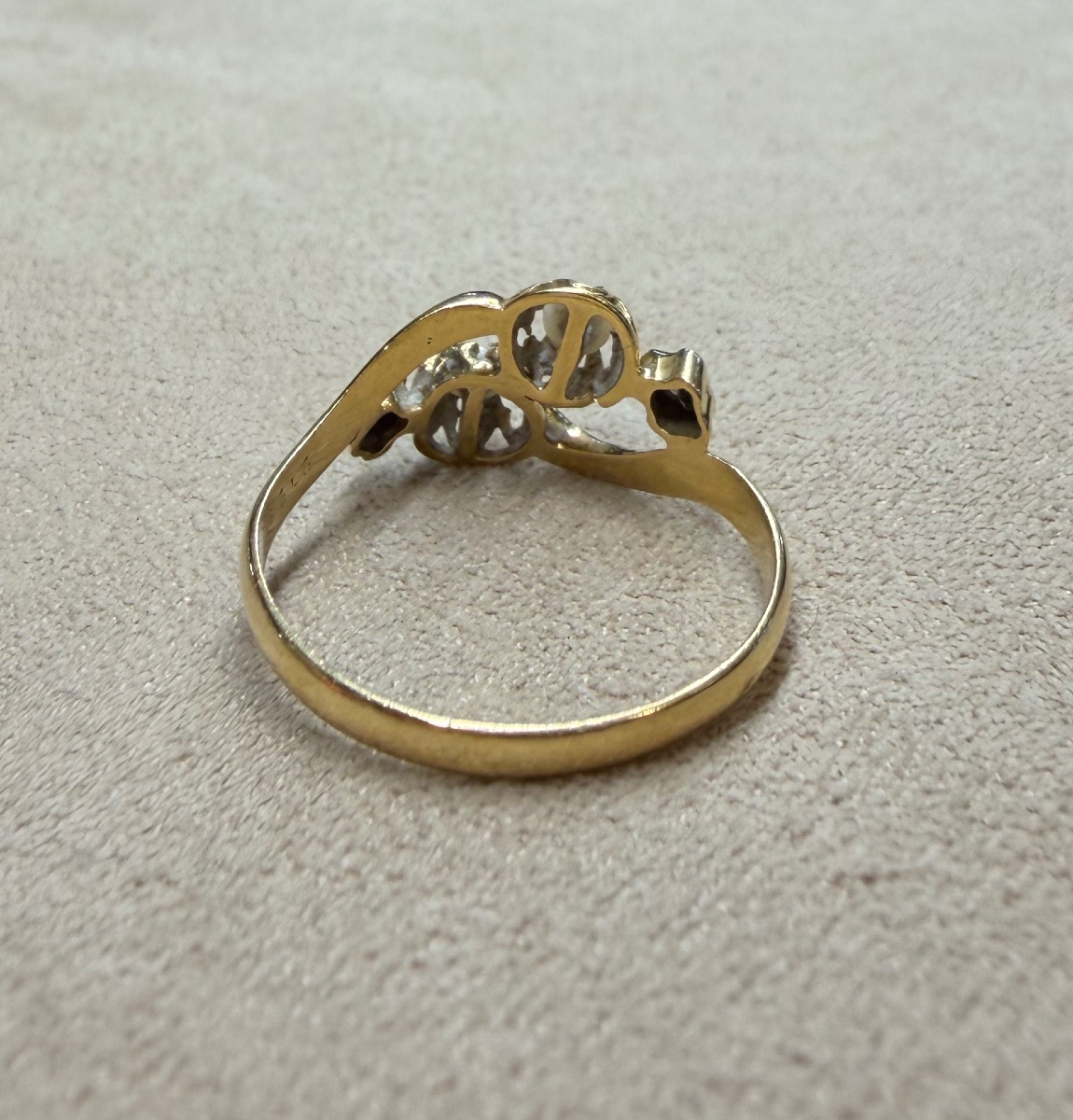 Bague perles et roses de diamants-photo-4