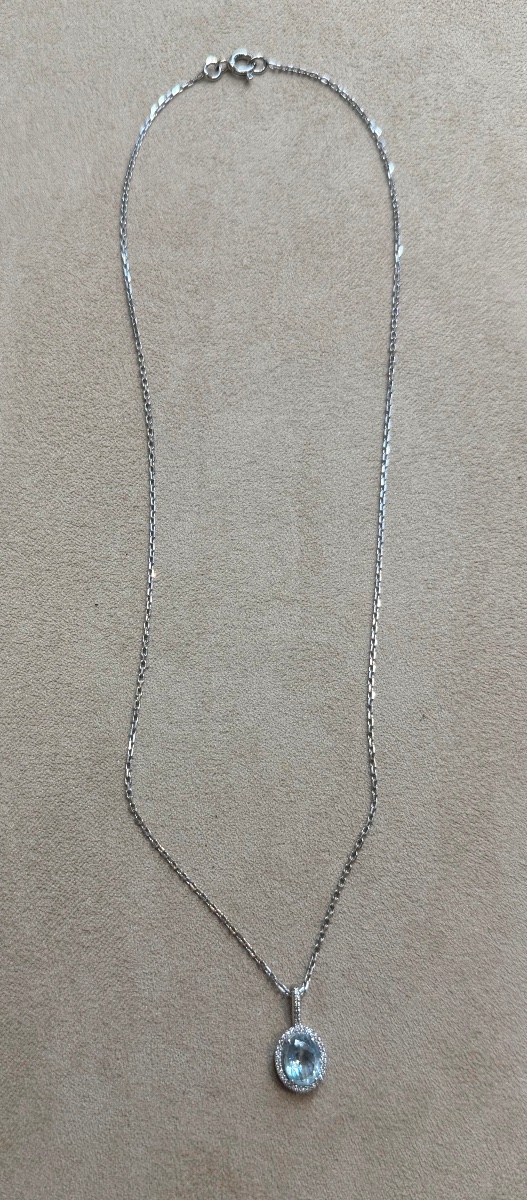 Aquamarine And Diamonds Necklace-photo-1