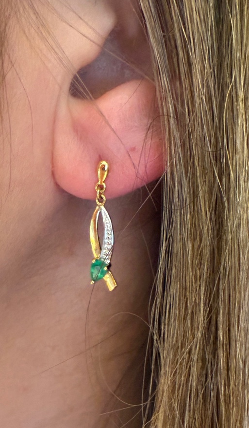 Boucles d'oreille emeraudes
