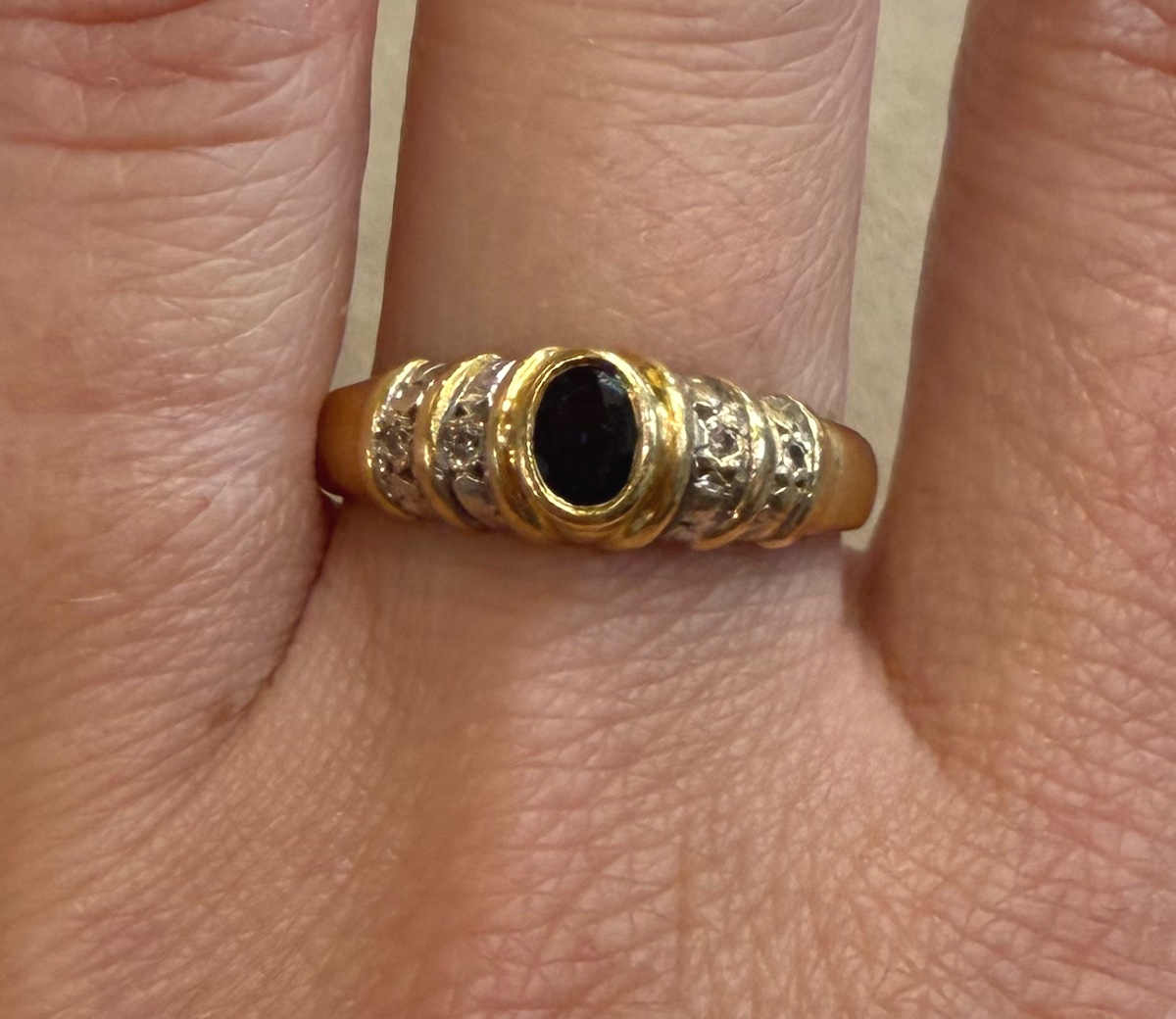 Bague Saphir et diamants-photo-1