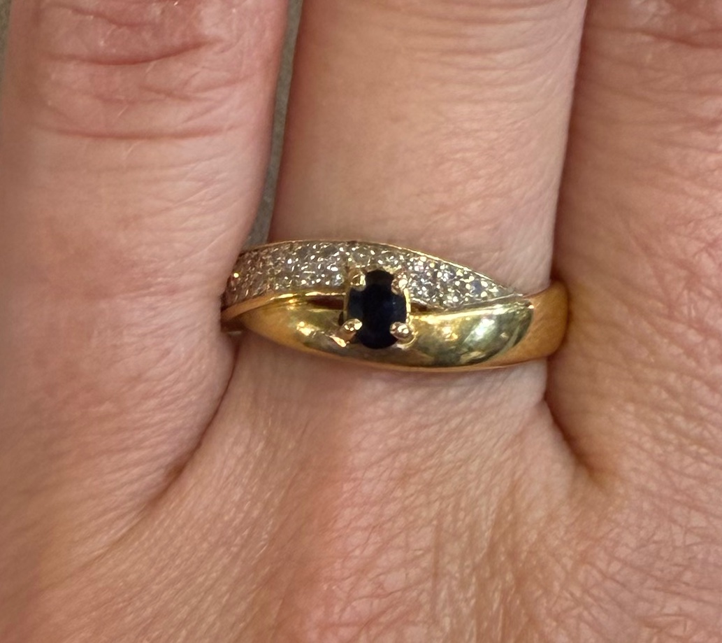 Bague saphir et diamants-photo-1