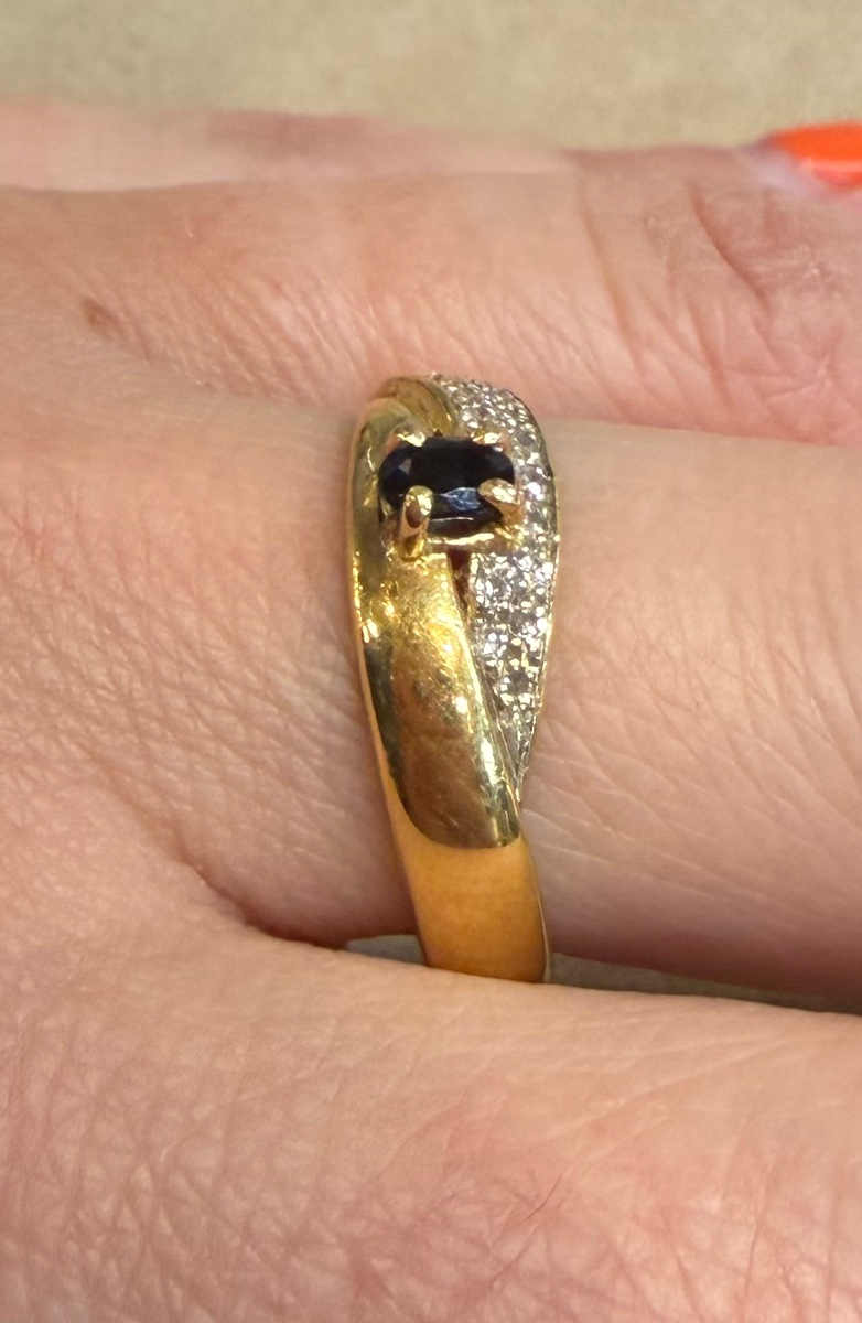 Bague saphir et diamants-photo-2