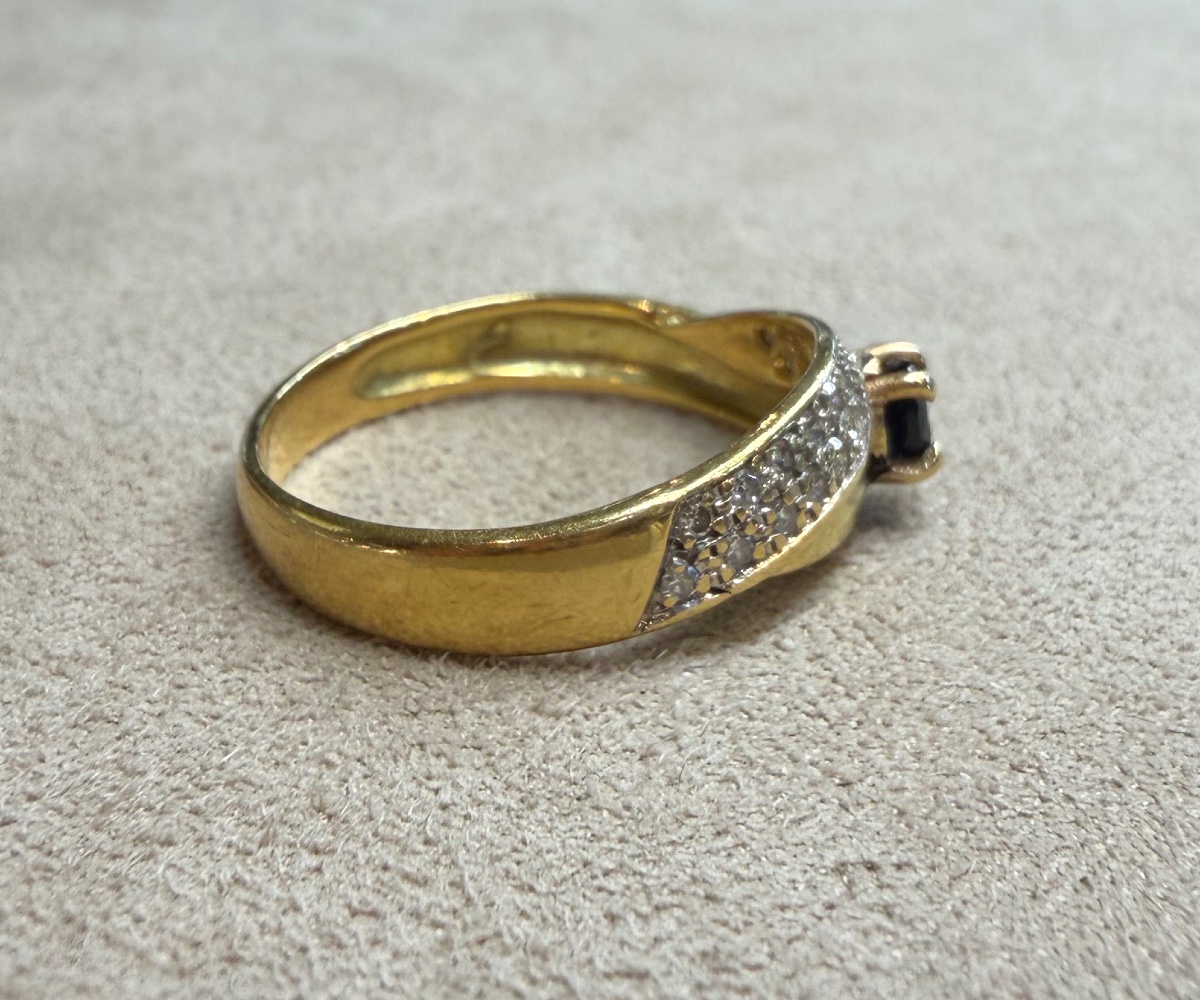 Bague saphir et diamants-photo-4