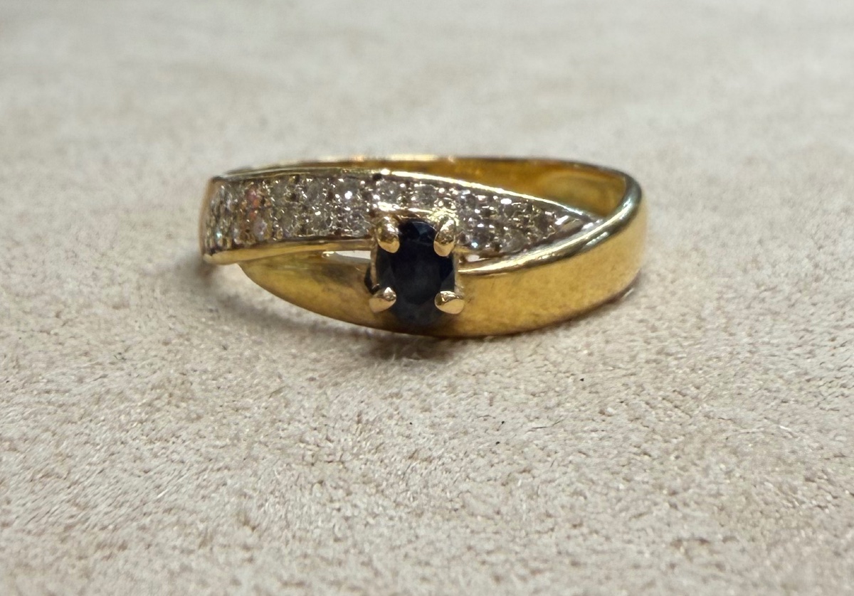 Bague saphir et diamants-photo-5