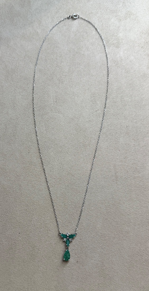 Collier Emeraudes et Diamants-photo-2