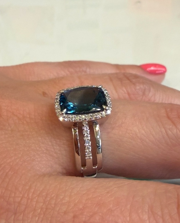 Topaz And Diamonds Ring