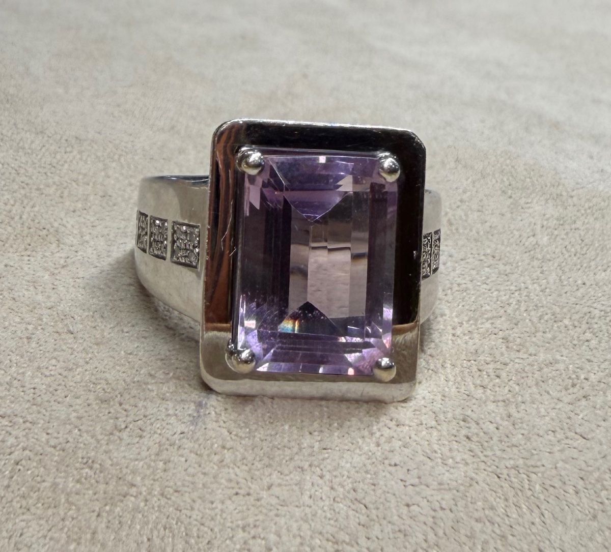 Amethyst And Diamonds Ring-photo-5