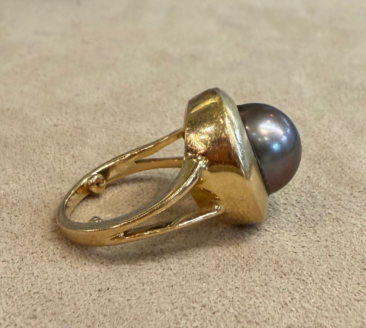 Bague perle grise-photo-2