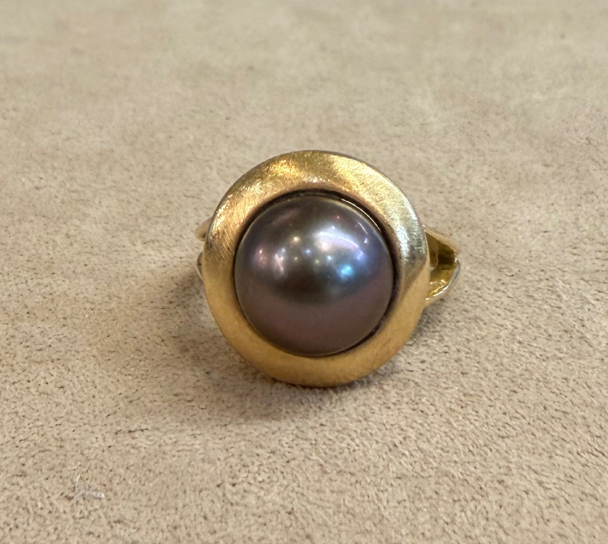 Bague perle grise-photo-3