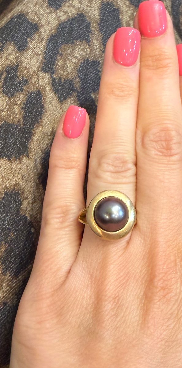 Bague perle grise-photo-4
