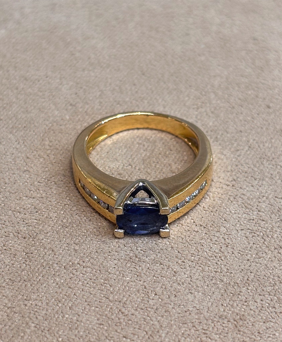 bague saphir et diamants-photo-4