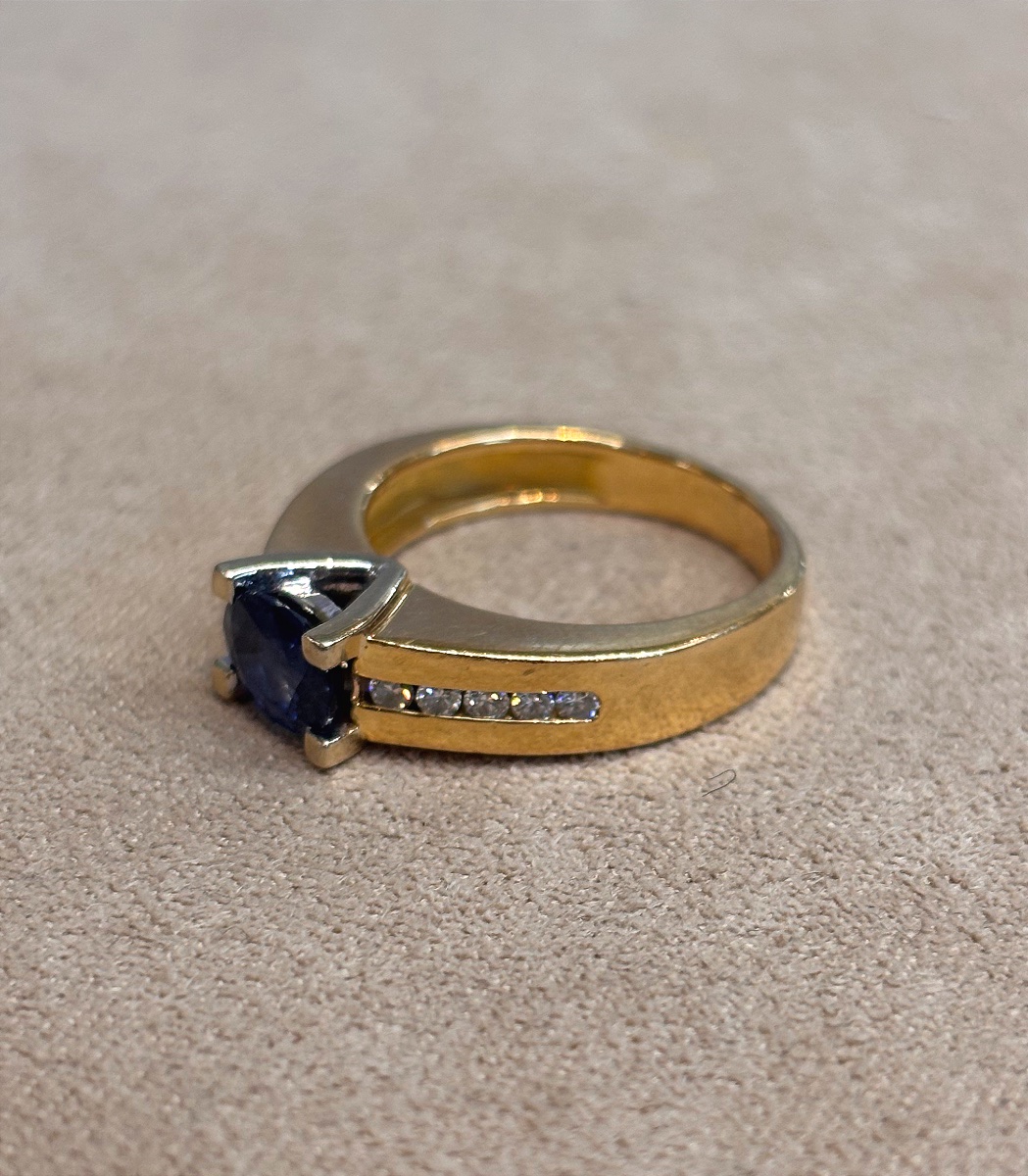 bague saphir et diamants-photo-6