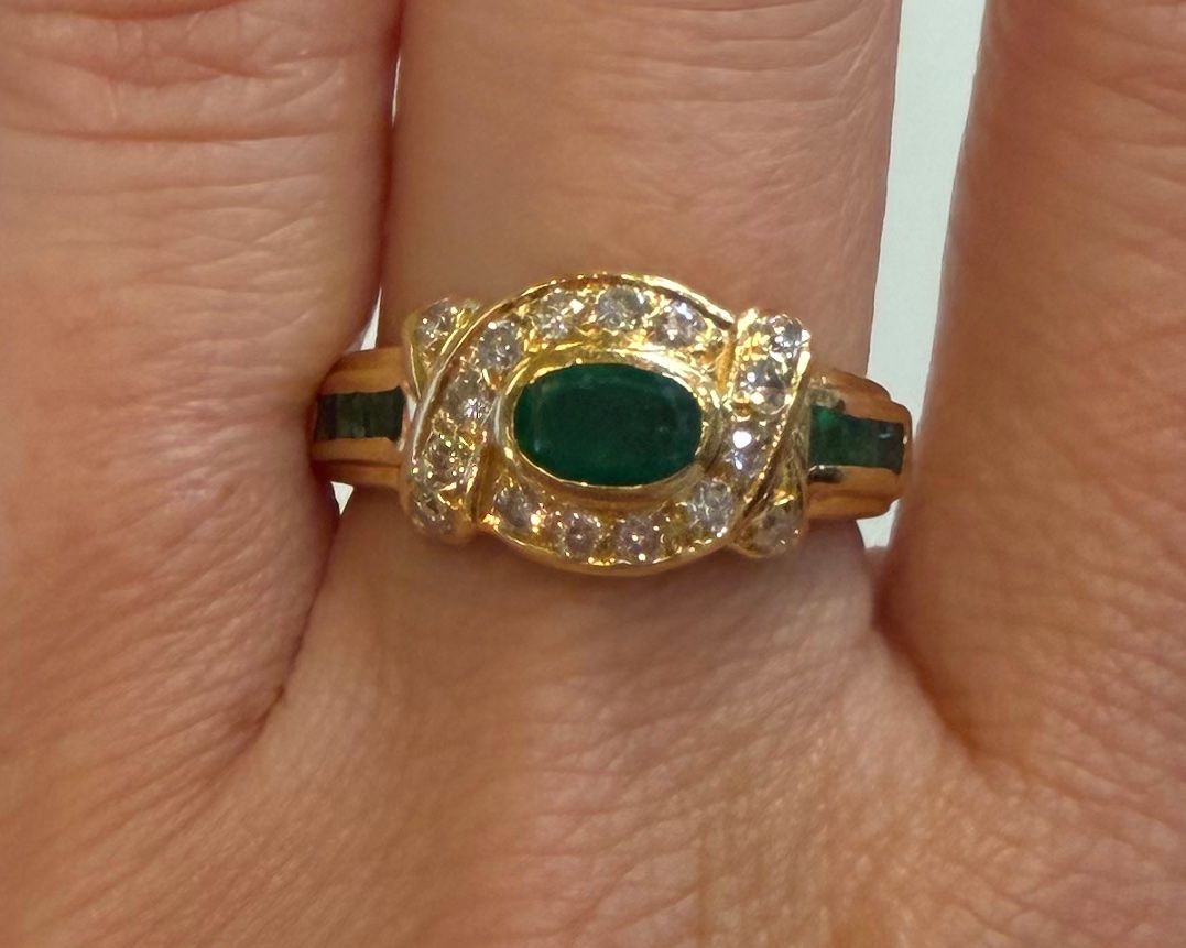 Bague emeraudes et diamants-photo-2