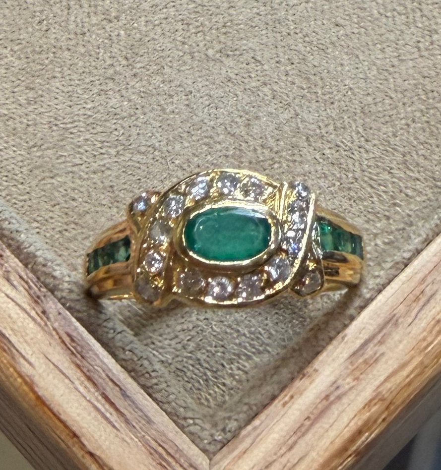 Bague emeraudes et diamants-photo-4