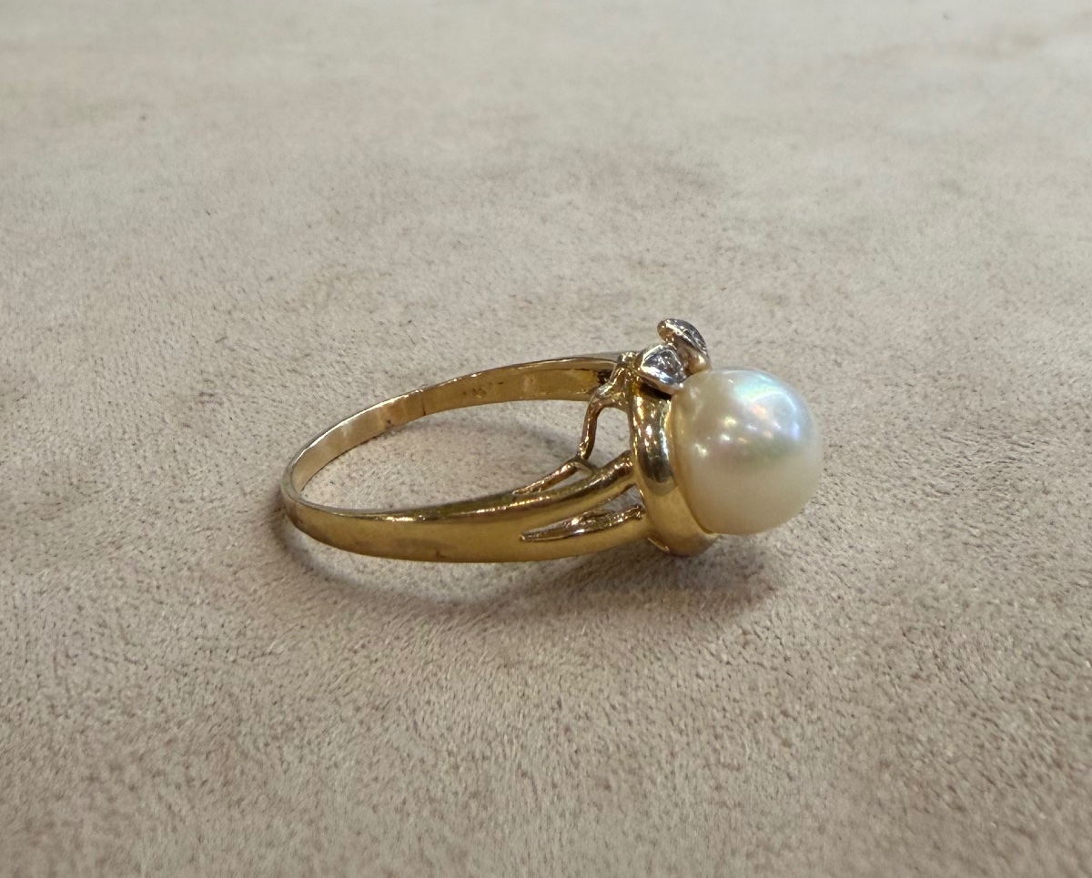 Bague perle et diamants-photo-5