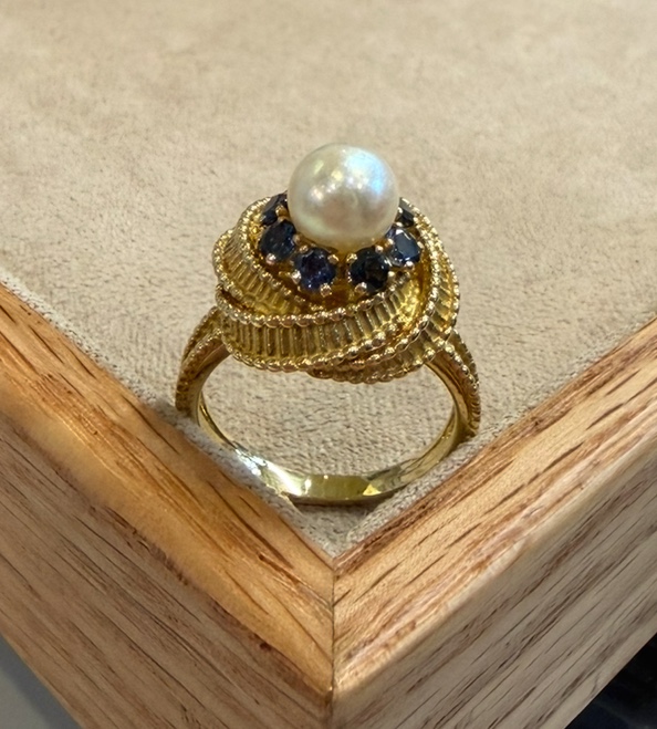 Pearl And Sapphire Ring
