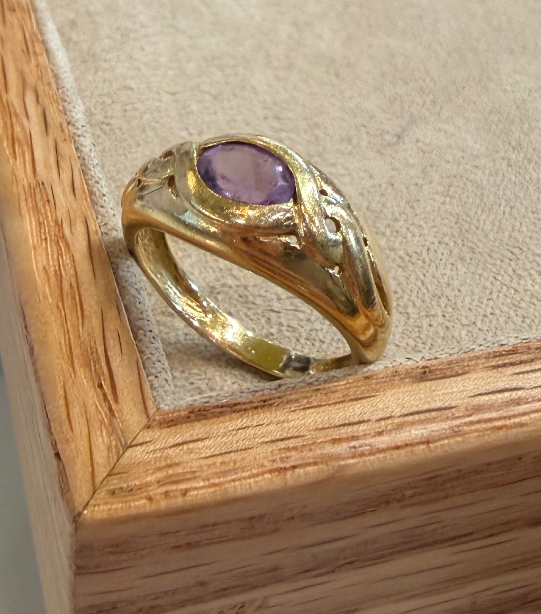 Bague jonc Amethyste -photo-2