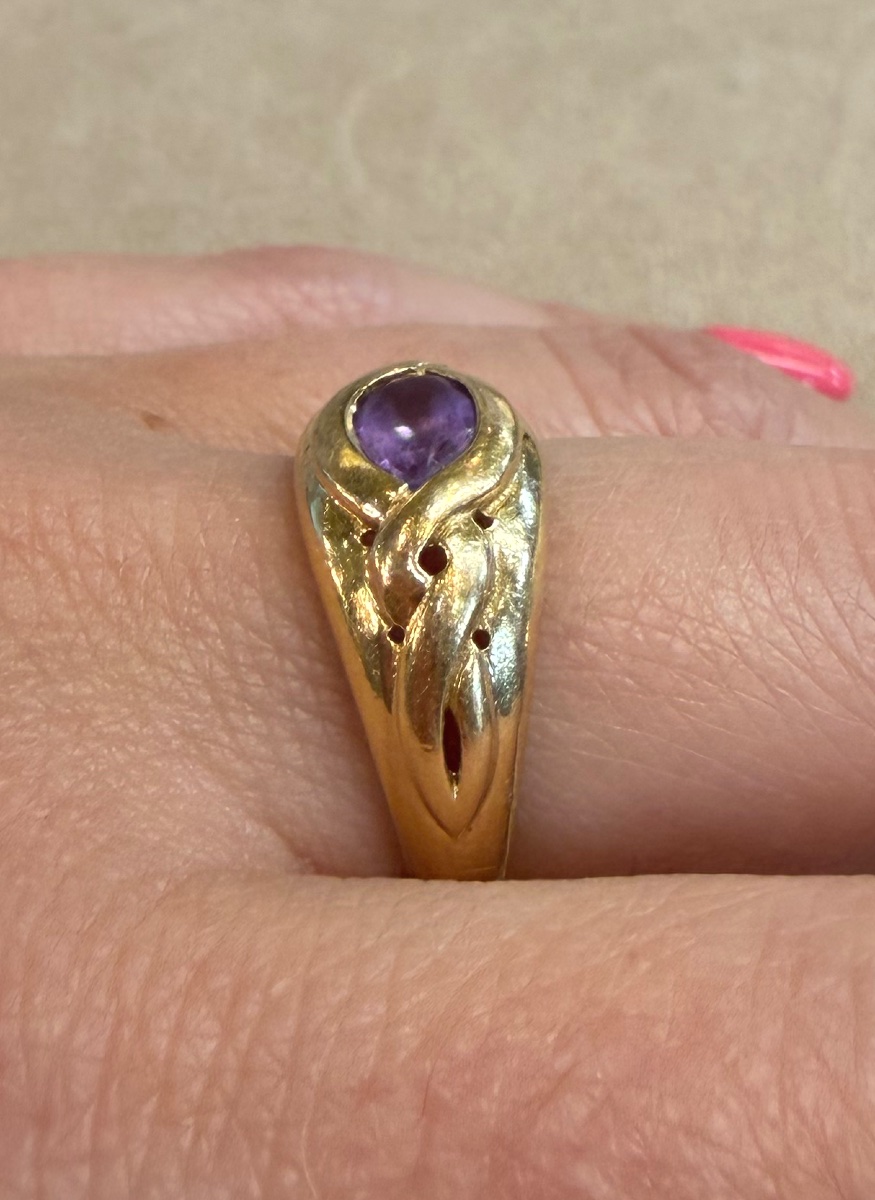 Bague jonc Amethyste -photo-4