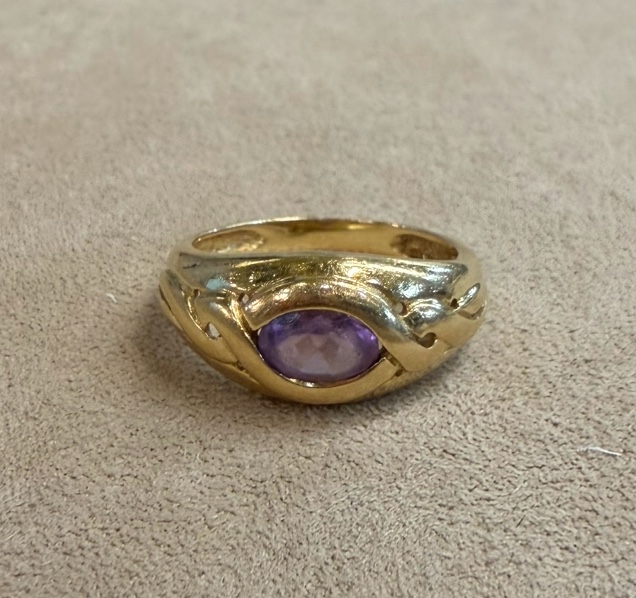 Bague jonc Amethyste 