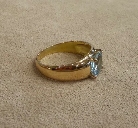Bague bandeau aigue marine-photo-4