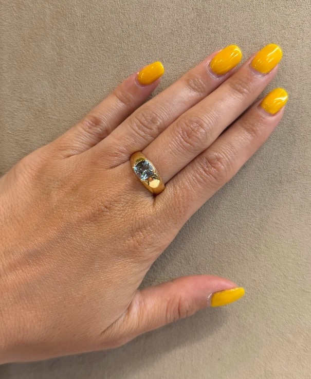 Bague bandeau aigue marine-photo-1