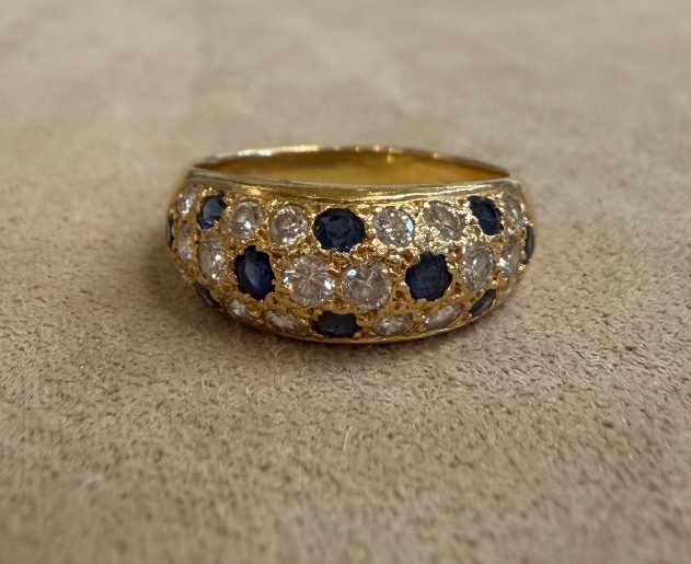 Bague Dome saphirs et diamants-photo-2