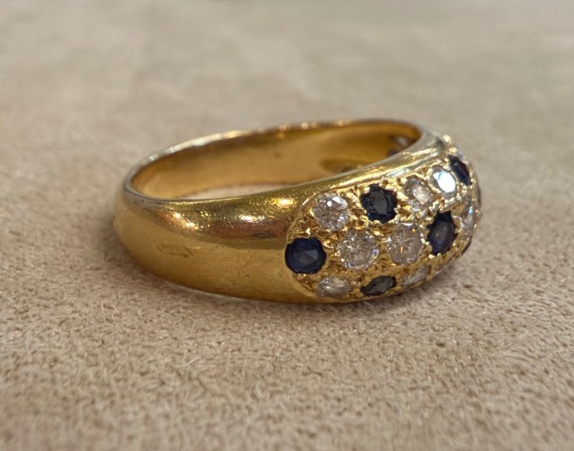 Bague Dome saphirs et diamants-photo-3