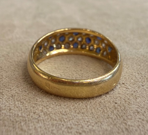 Bague Dome saphirs et diamants-photo-4