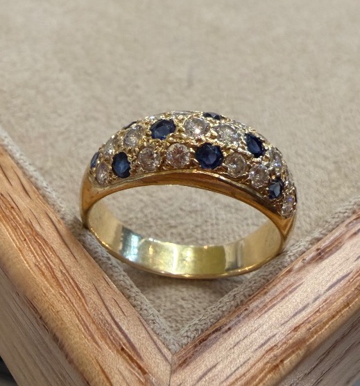 Bague Dome saphirs et diamants-photo-1