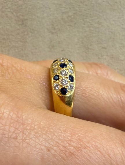 Bague Dome saphirs et diamants-photo-2