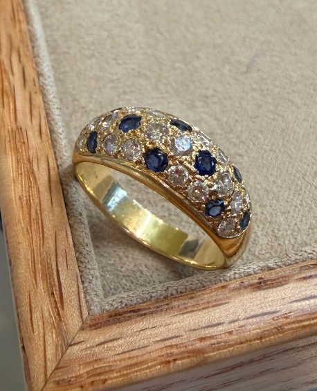 Bague Dome saphirs et diamants