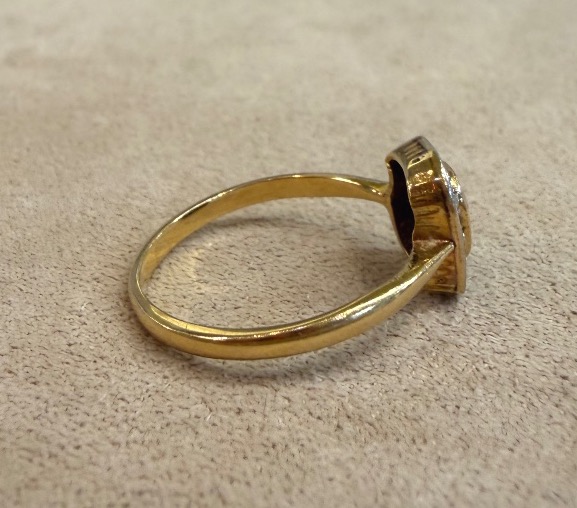 bague art déco 1925 Saphir et Roses De Diamant-photo-3