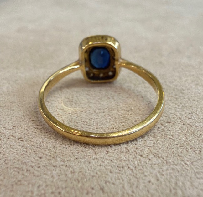 bague art déco 1925 Saphir et Roses De Diamant-photo-4