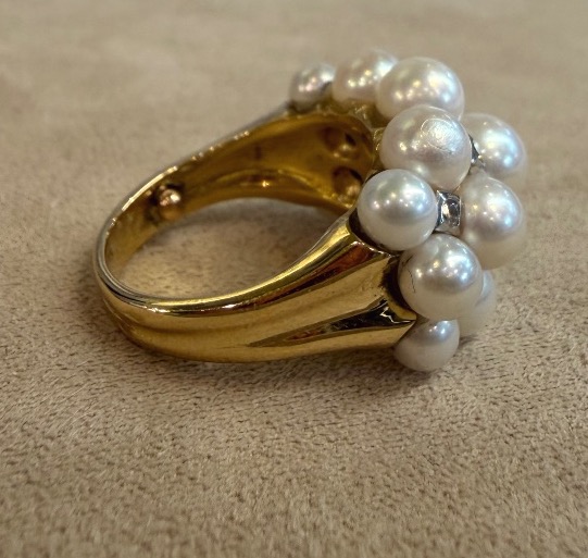 Bague perles et diamants-photo-2