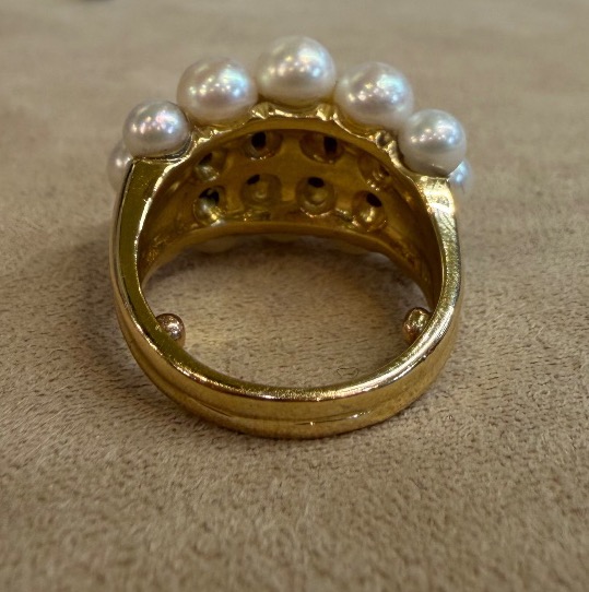 Bague perles et diamants-photo-3