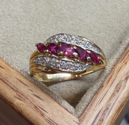 Bague rubis et diamants-photo-2