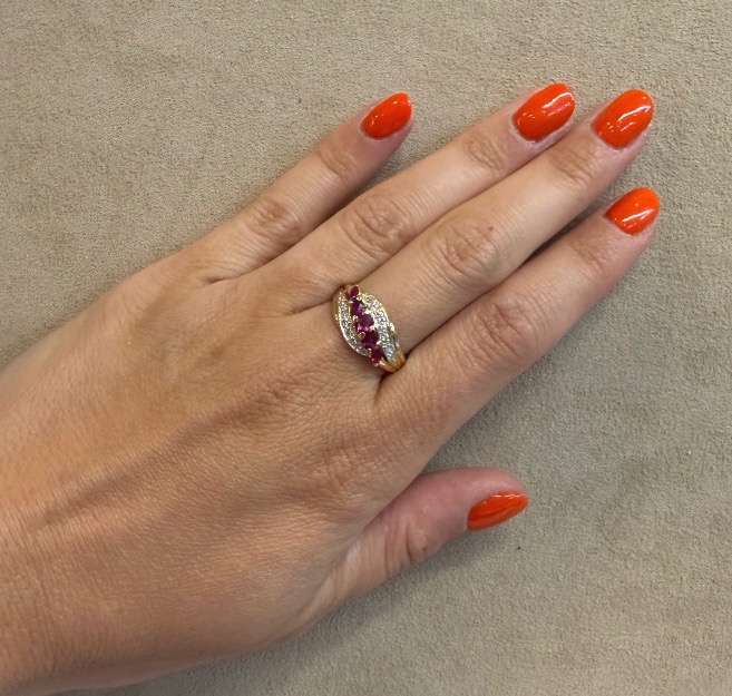 Bague rubis et diamants-photo-2