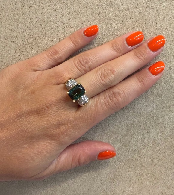 Bague Tourmaline et diamants-photo-1