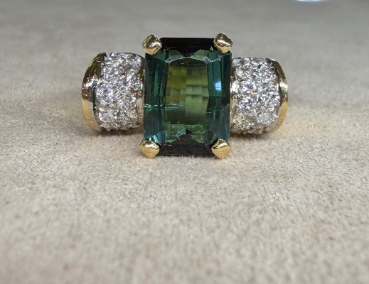 Bague Tourmaline et diamants